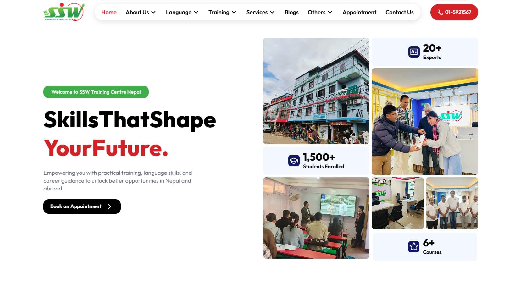 SSW Training Centre website